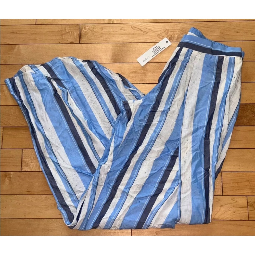 NEW ! DREW Palazzo Striped Linen Pants Ocean Blue Size XS